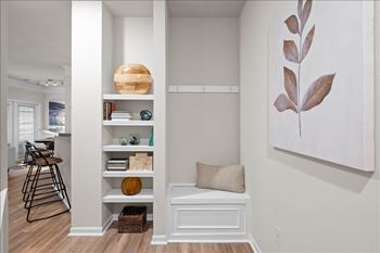 Shelves with decor